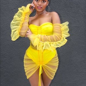 Yellow SheerDress w/ Inserts (Stephanie Dress)